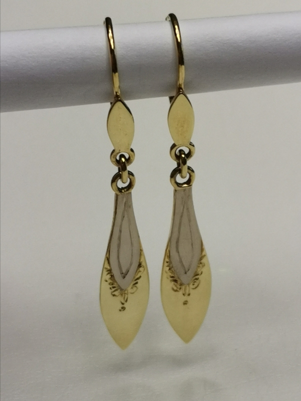 Luxusní zlaté visací naušnice ze žlutého zlata