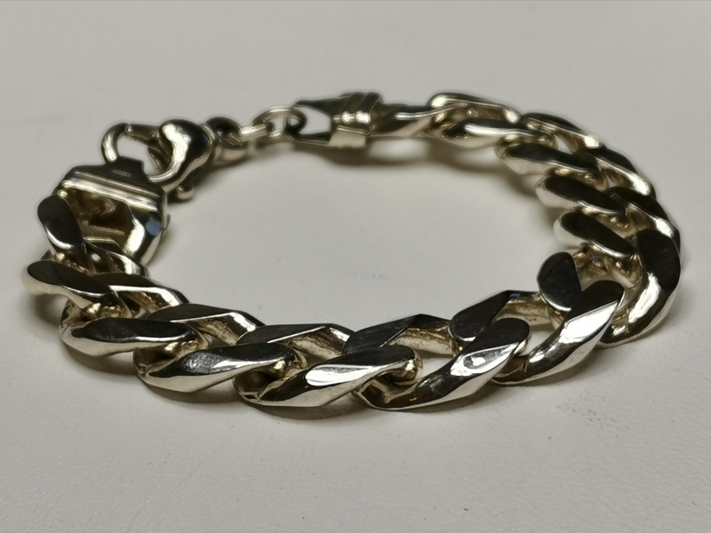 Pánský stříbrný náramek - silný pancer