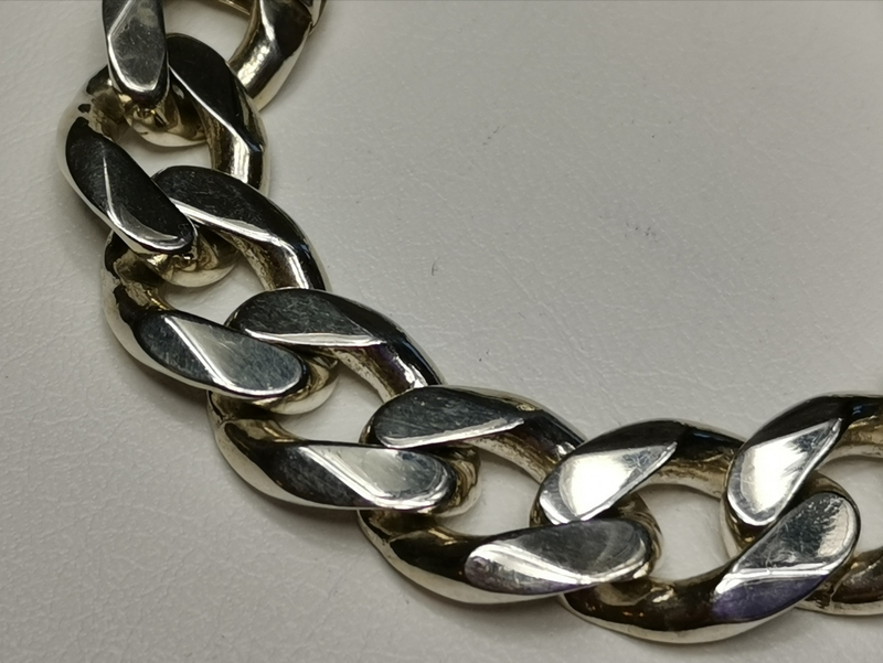 Pánský stříbrný náramek - silný pancer