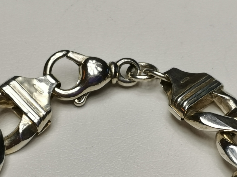 Pánský stříbrný náramek - silný pancer