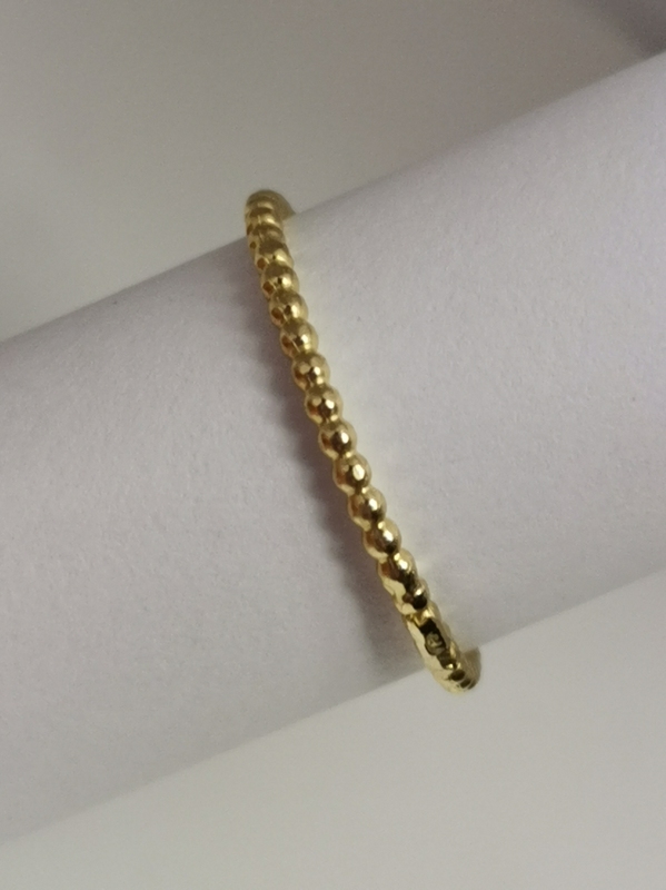 Zlatý prsten kuličkový ze žlutého zlata