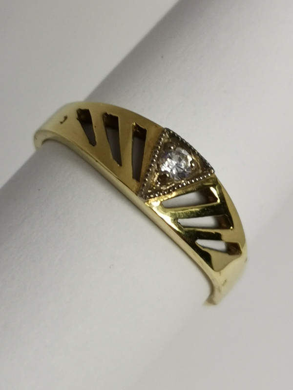 Zlatý dámský prsten se zirkonem 