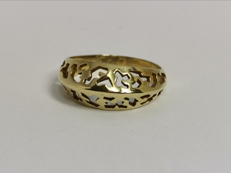 Zlatý dámský prsten celozlatý prořezávaný