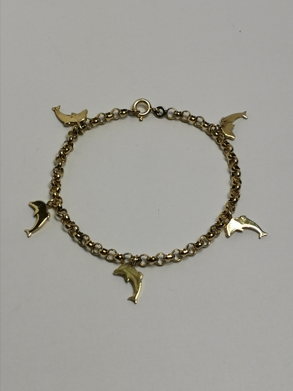 Zlacený náramek Altesse s delfíny