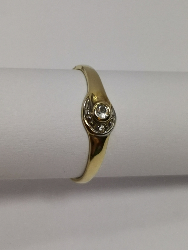 Zlatý dámský prsten se zirkonem