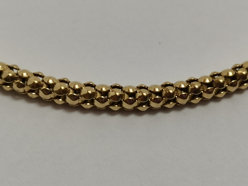 Zlatý dámský náramek kulatý had kuličkový