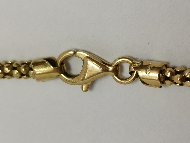 Zlatý dámský náramek kulatý had kuličkový