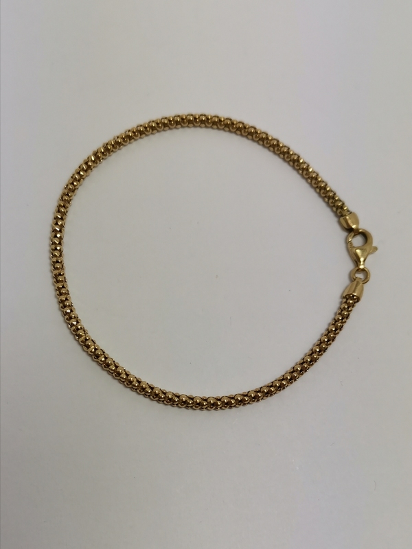 Zlatý dámský náramek kulatý had kuličkový