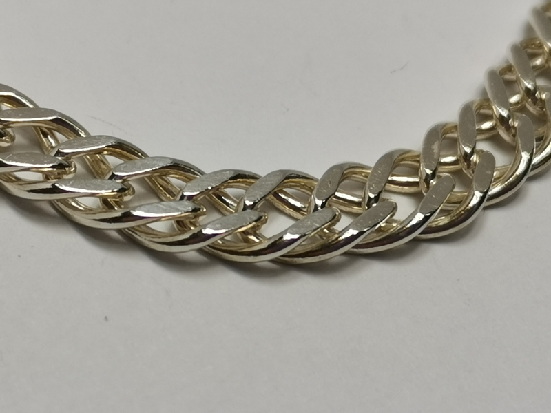 Silný stříbrný řetízek - rombo