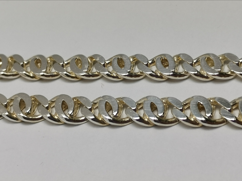 Silný stříbrný řetízek - ozdobný