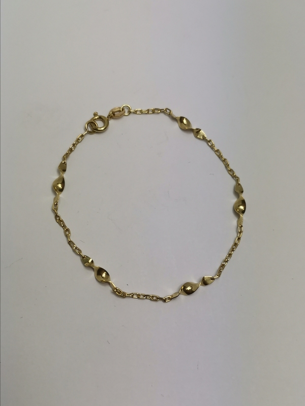 Zlatý dámský náramek s točenými tyčkami