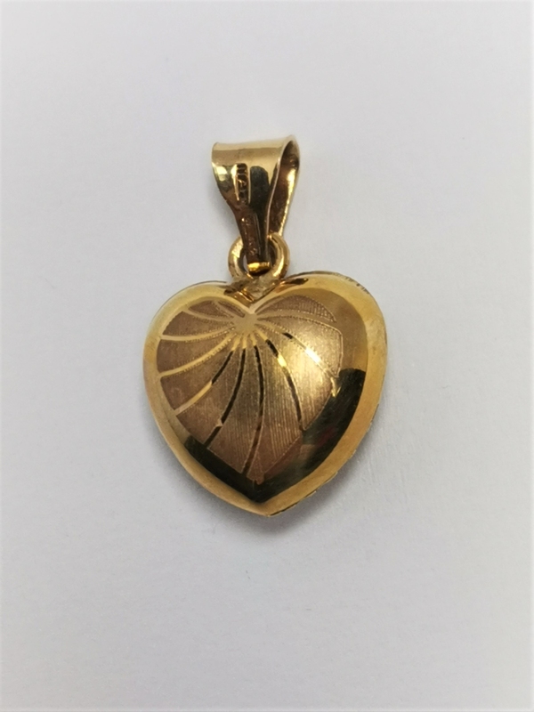Zlatý přívěs srdce vypouklé