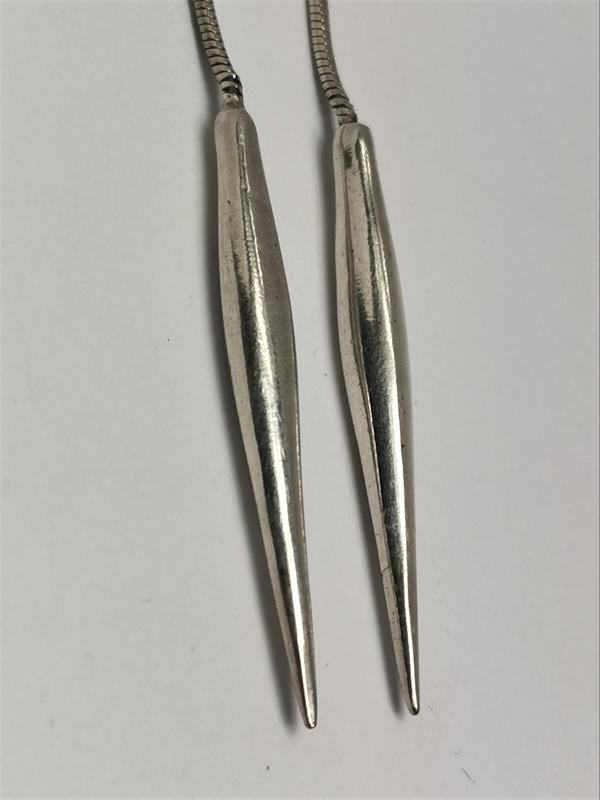 Stříbrné visací naušnice