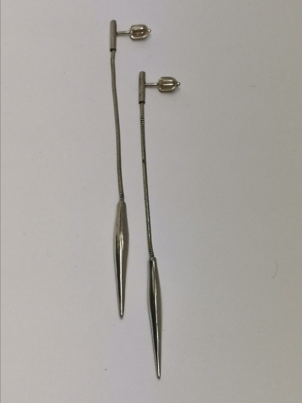 Stříbrné visací naušnice