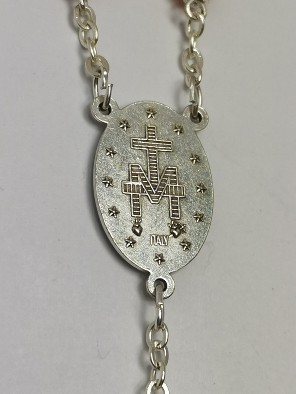 Růženec z přírodního kamene, červeného malachitu