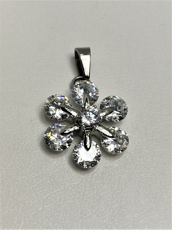 Přívěs z chirurgické oceli kytička se zirkony