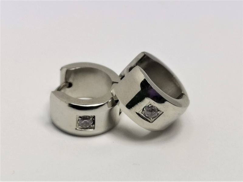 Naušnice z chirurgické oceli kruhy se zirkonem