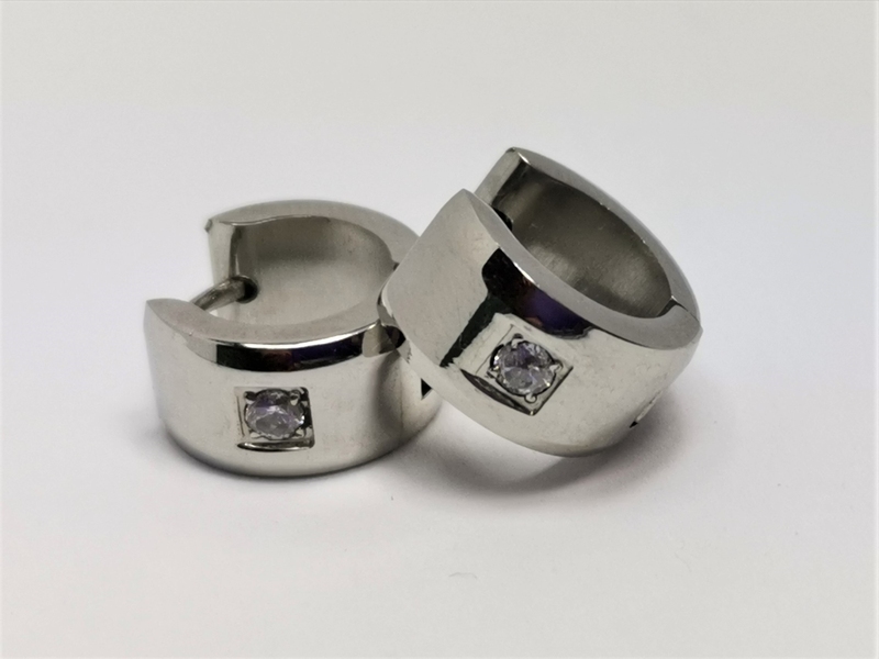 Naušnice z chirurgické oceli kruhy se zirkonem