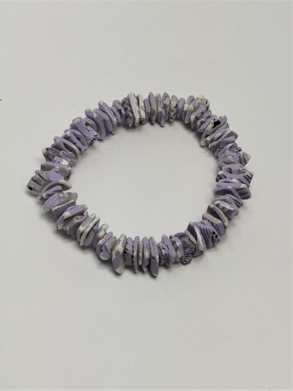 Náramek korál barvený, pastelově fialový