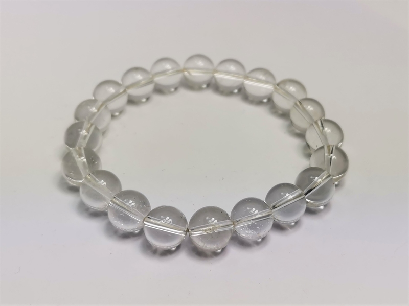 Náramek křišťál, broušené kuličky
