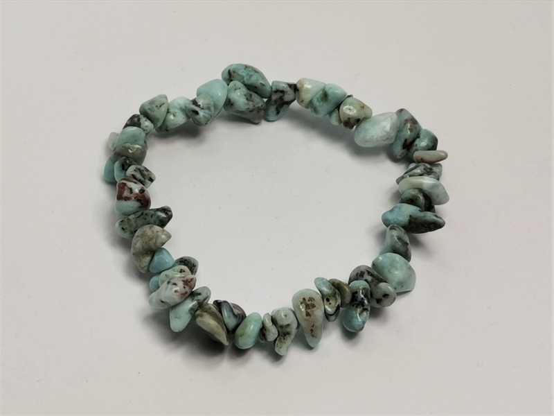 Náramek larimar, tromlovaný