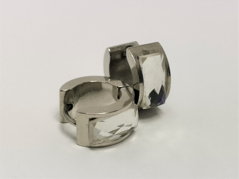 Naušnice z chirurgické oceli kruhy se zirkonem