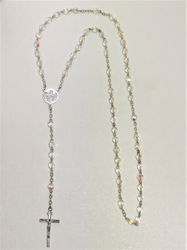 Růženec z přírodního kamene, jahodového křemene (strawberry quartz)