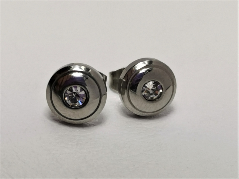 Naušnice pecky se zirkonem z chirurgické oceli