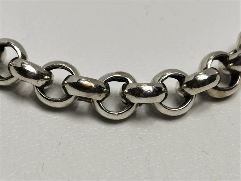 Silný stříbrný náramek - kulatý anker