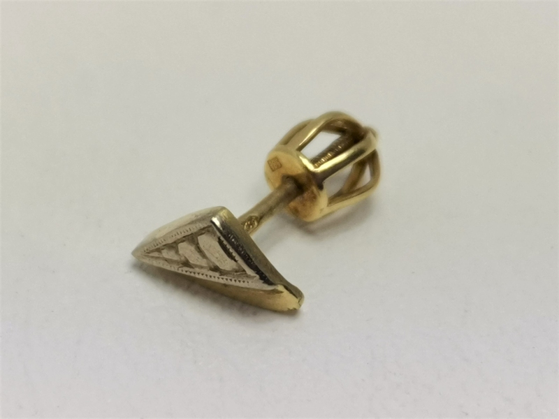 Zlatá naušnice na šroubek, 1ks