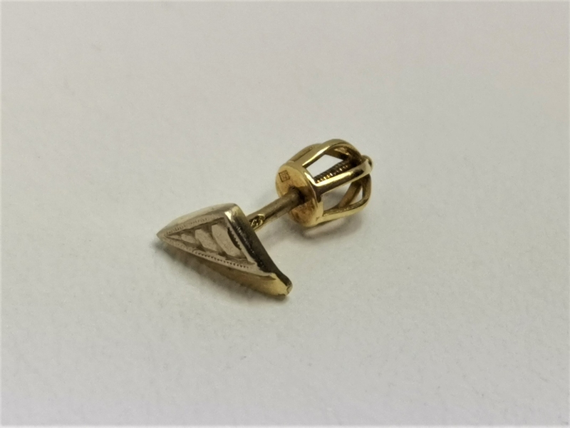 Zlatá naušnice na šroubek, 1ks