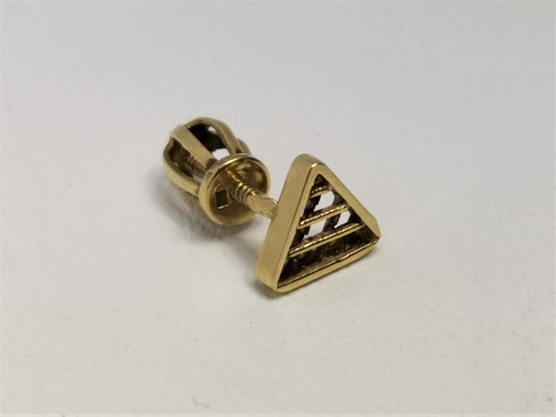Zlatá naušnice na šroubek, 1ks