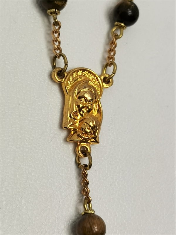 Růženec z přírodního kamene, tygří oko