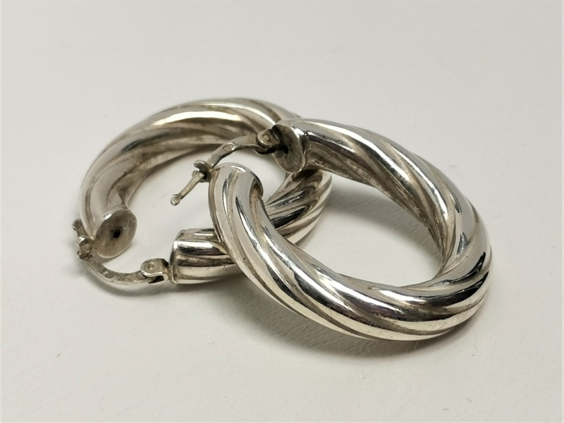 Stříbrné kruhy oválné