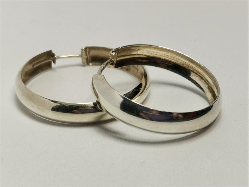 Stříbrné kruhy hladké, silné