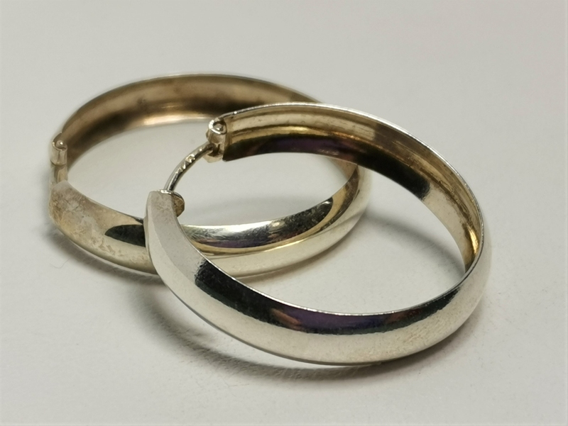 Stříbrné kruhy hladké, silné