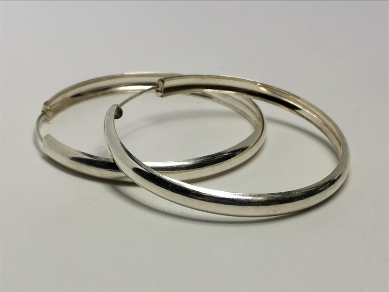 Stříbrné kruhy hladké, silné