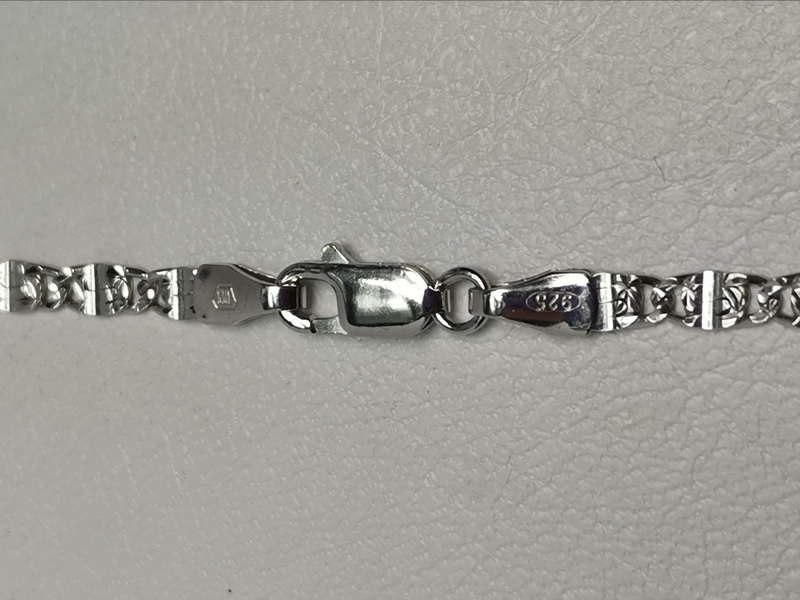 Stříbrný řetízek ozdobný, rhodiovaný