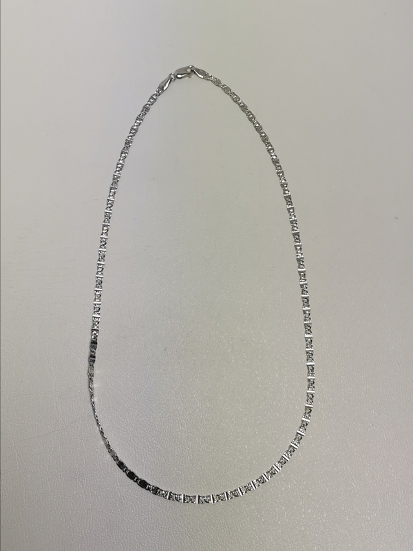 Stříbrný řetízek ozdobný, rhodiovaný