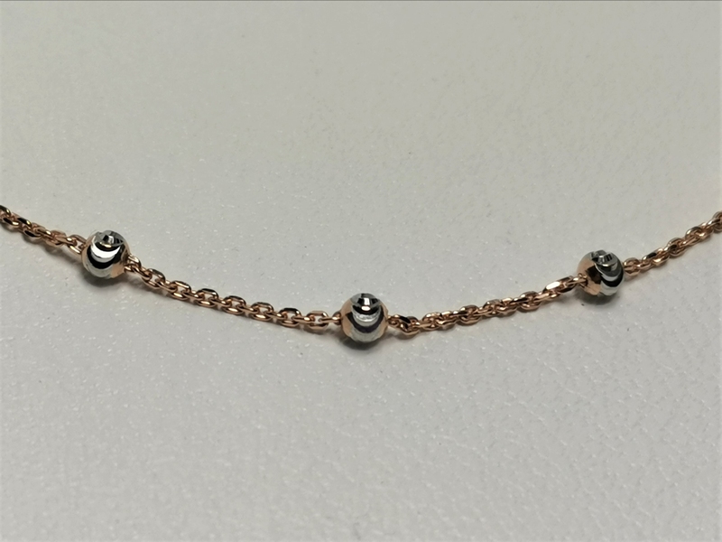 Stříbrný náhrdelník červeně zlacený