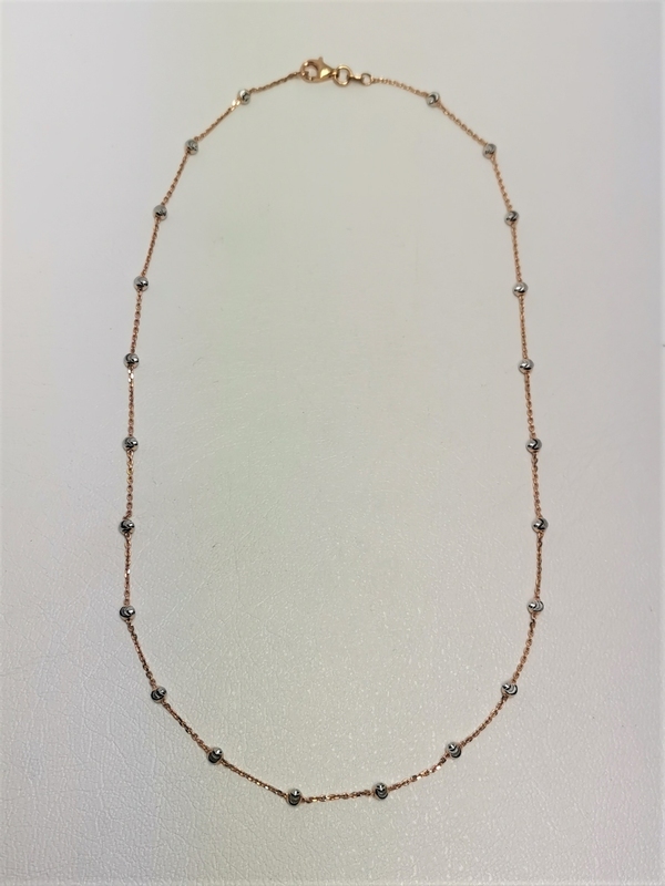 Stříbrný náhrdelník červeně zlacený