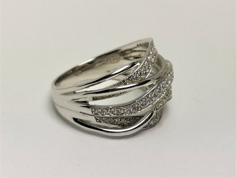 Exkluzívní masívní stříbrný prsten se zirkony