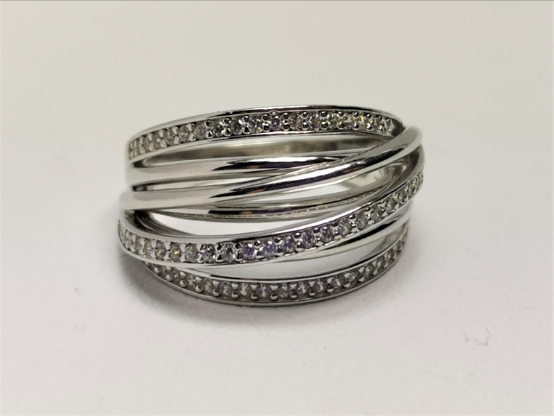 Exkluzívní masívní stříbrný prsten se zirkony