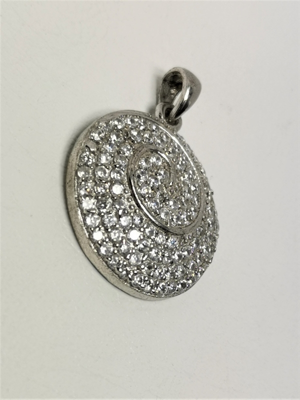 Stříbrný přívěs spirála se zirkony