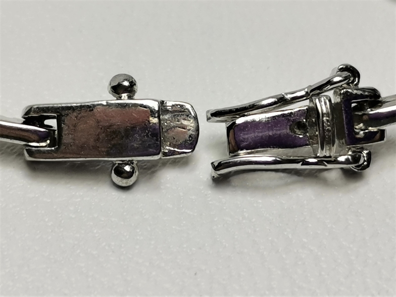 Luxusní stříbrný náramek zdobený zirkony, rhodiovaný