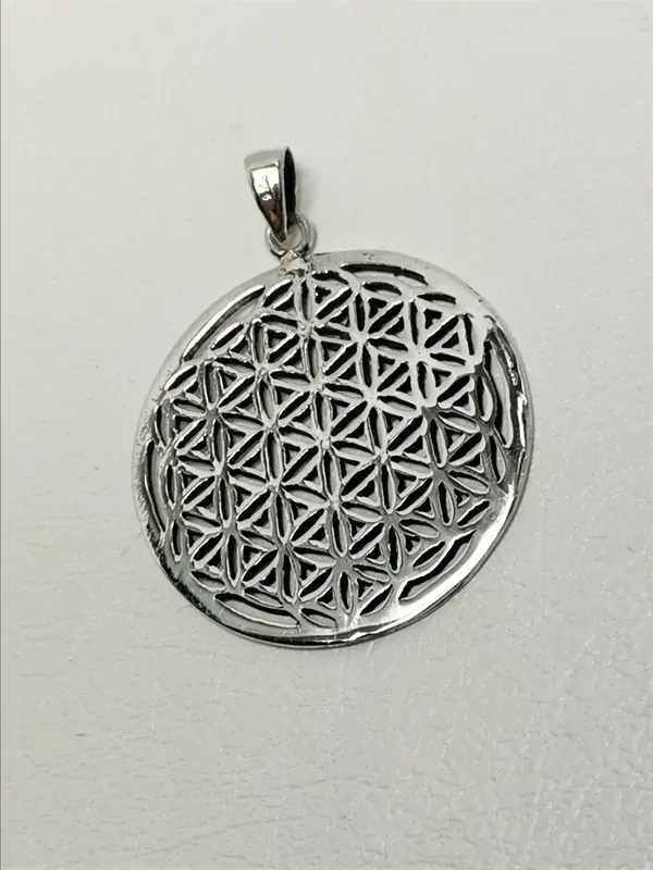 Stříbrný přívěsek květ života, rhodiovaný