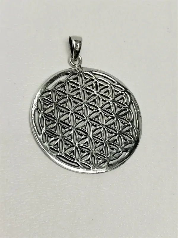 Stříbrný přívěsek květ života, rhodiovaný