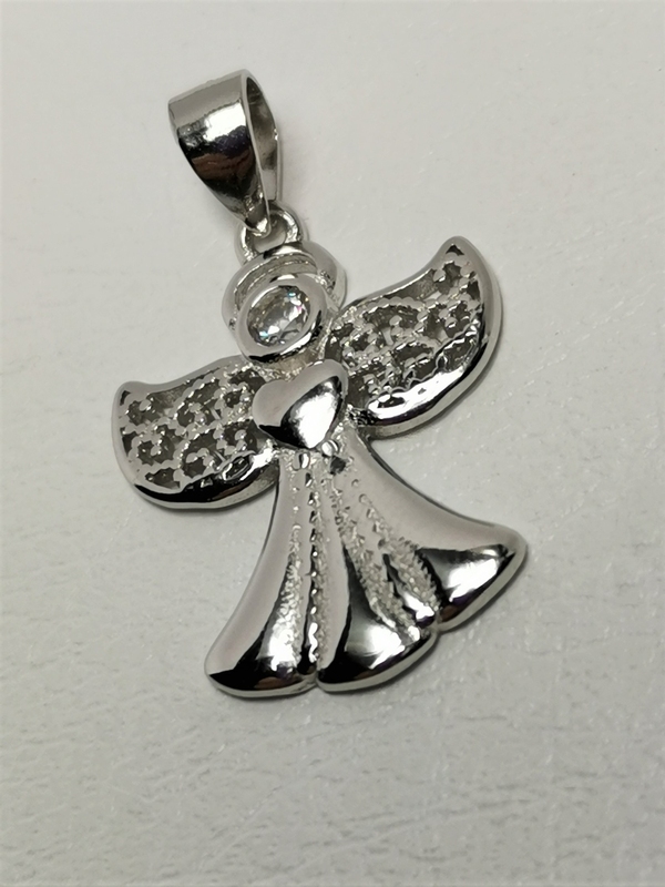 Stříbrný přívěsek anděl se zirkonem