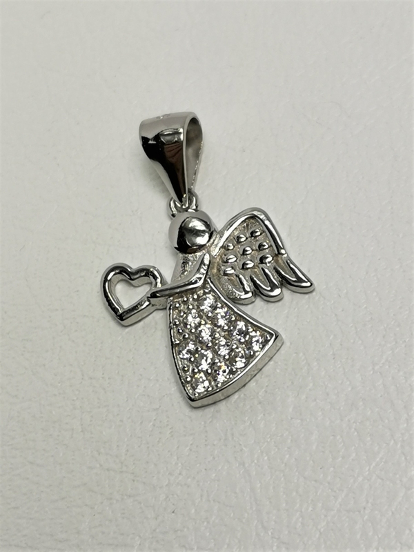 Stříbrný přívěsek anděl se zirkony