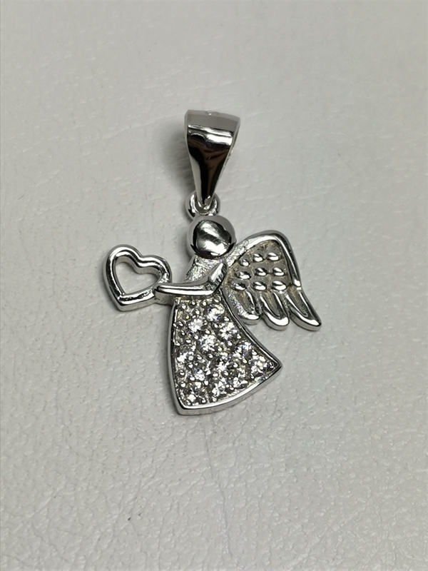 Stříbrný přívěsek anděl se zirkony